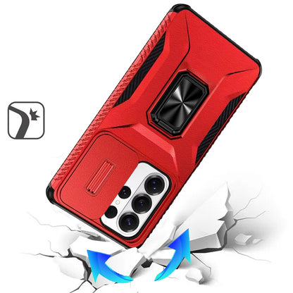 For Samsung Galaxy S26 Ultra Case, Camera Cover with Magnetic Rotation Ring Stand, Military Grade Hybrid Hard TPU Shockproof Case Cover