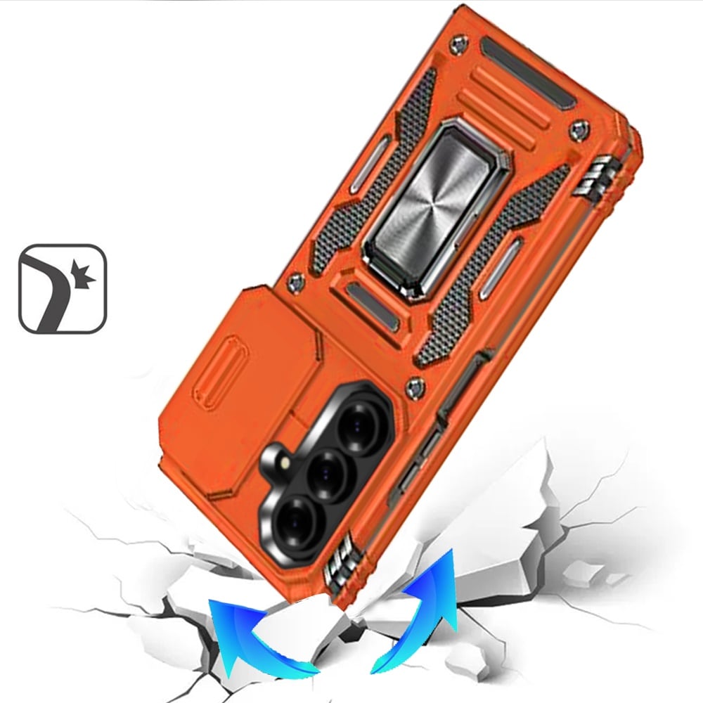 Phone Case for Samsung Galaxy Z Fold 8 Ultra Tough Metal Ring Shockproof Sliding Camera Window Hybrid Armor Rugged Anti Slip Heavy Duty Grip Cover