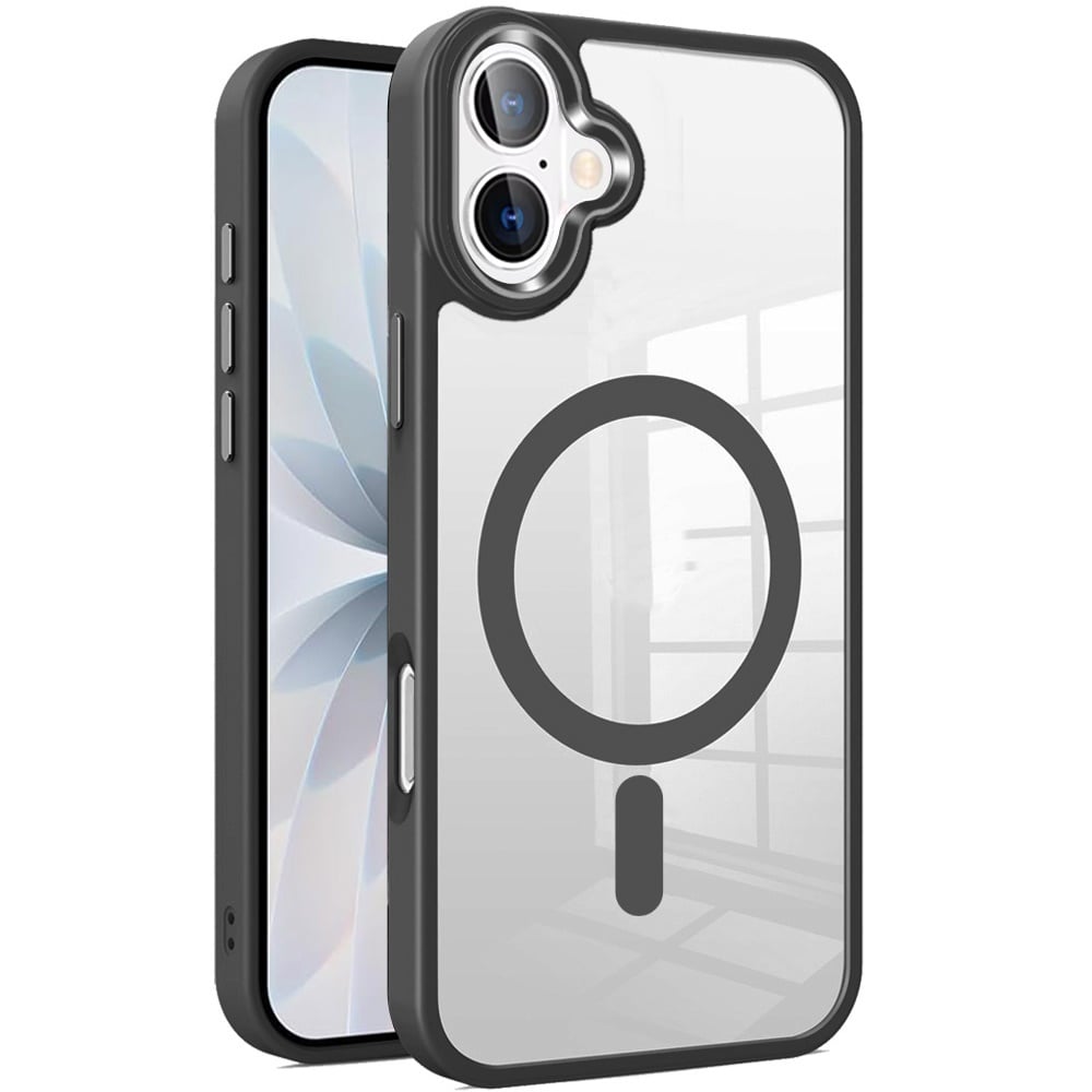 For Apple iPhone 17 (6.3") MagSafe Compatible Transparent Greatest Clear Acrylic with Color Frame Thick Hybrid TPU Hard Case Cover
