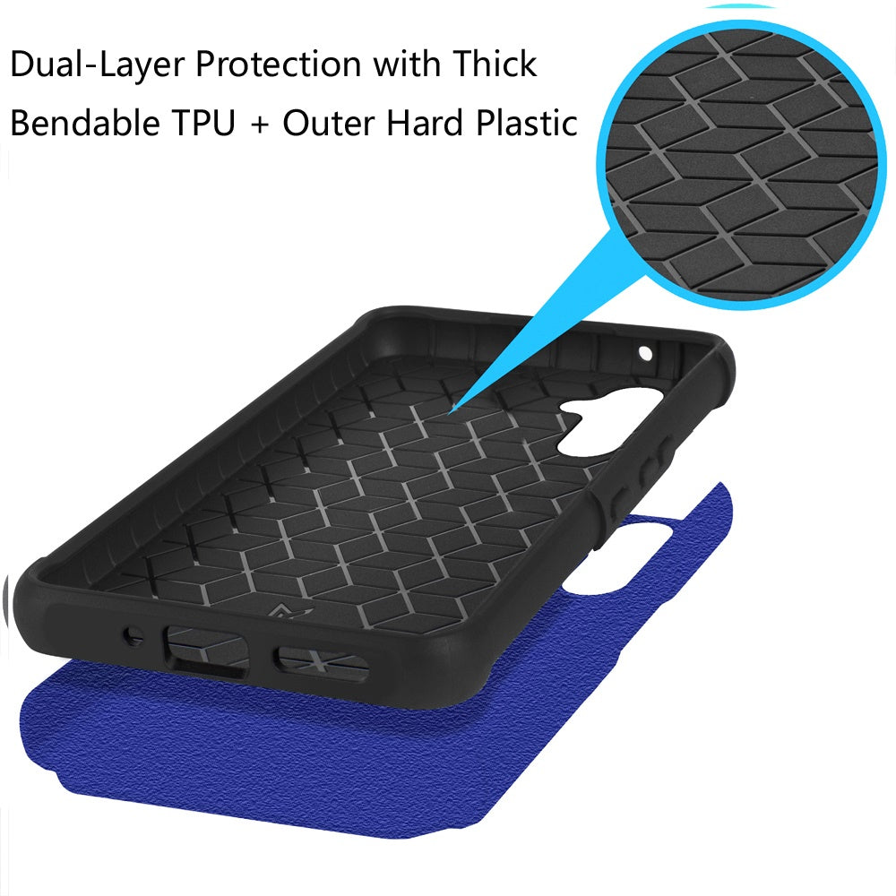 Phone Case for Samsung Galaxy A37 / A36 Slim Tough Shockproof Heavy Duty Hybrid Armor Anti Slip Durable Grip Dual Layer TPU Protective Hard Shell Cover Blue