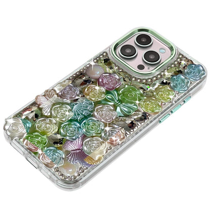 Phone Case for Apple iPhone 12 Pro Max 3D Flower Bling Rhinestone Glitter Cute Stylish Shockproof Protective Decorative Luxury Grip Stones Ornaments Cover