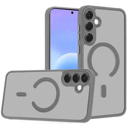 Phone Case for Samsung Galaxy A57 Matte Frosted Magnetic Back Hybrid Hard PC Soft TPU Camera Protection Slim Shock Absorbing Anti Fingerprint Cover