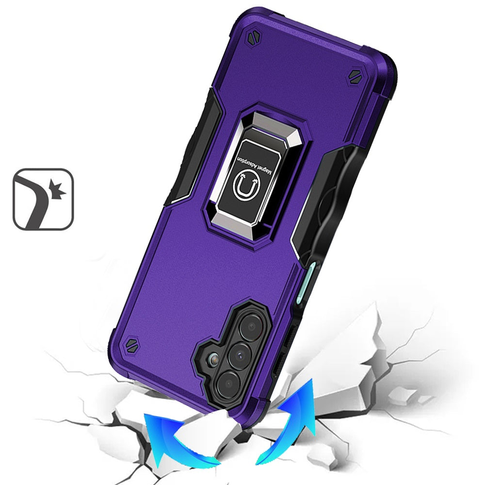 For Samsung Galaxy S25 Fan Edition /Galaxy S25 FE Hybrid Stand Magnetic Ring Holder Kickstand Heavy Duty Rugged Drop Silicone & Hard PC Shockproof Case Cover