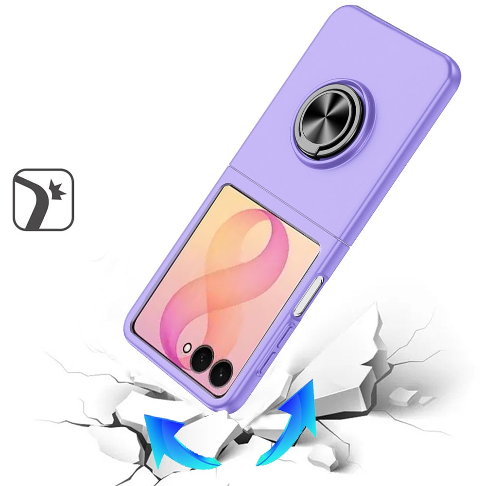 Phone Case for Samsung Galaxy Z Flip 8 Invisible Ring Stand Shockproof Anti Slip Durable Grip Protective Hybrid Slim Fit Magnetic Car Mount Holder Cover