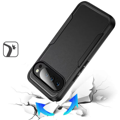 Phone Case for Google Pixel 10 / 10 Pro Tough Hybrid Shockproof Rugged Dual Layer Durable Impact Resistant Drop Protection Heavy Duty Bumper Cover Black