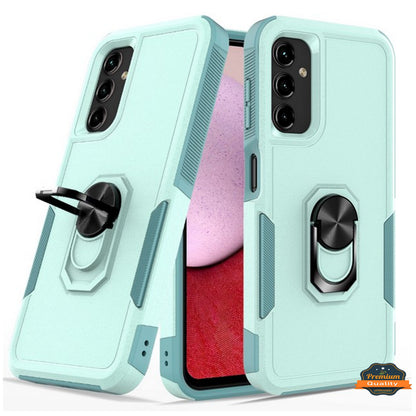 For Samsung Galaxy A17 5G Heavy Duty Rugged Hybrid, Dual-Layer Shockproof Protection with Magnetic Ring Stand Holder Case Cover