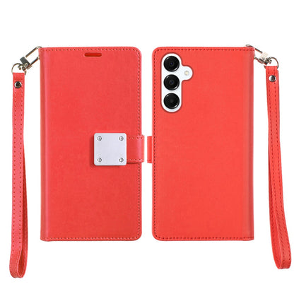 For Samsung Galaxy S25 FE, S25 Fan Edition Wallet Cases PU Leather with Credit Card /ID /Cash Holder Slot Dual Flip Book Pouch, Stand and Strap Case Cover