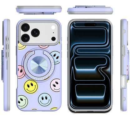Phone Case for Apple iPhone 18 Pro Max Magnetic Ring Stand Matte Metal Hybrid Car Mount Friendly Shockproof Rotational Grip Diamond Design Pattern Cover