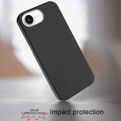 For Apple iPhone 17E /16E Slim Classic Hybrid Around Rubber Gummy Gel Slick Hard PC Silicone TPU Chromed Button Case Cover