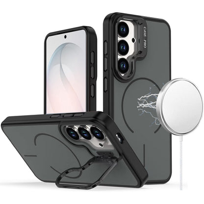 Phone Case for Samsung Galaxy S26 FE /Fan Edition Premium Matte Magnetic Camera Stand Hybrid Shockproof Rugged Protective Anti Scratch Durable Grip Metal Buttons Cover