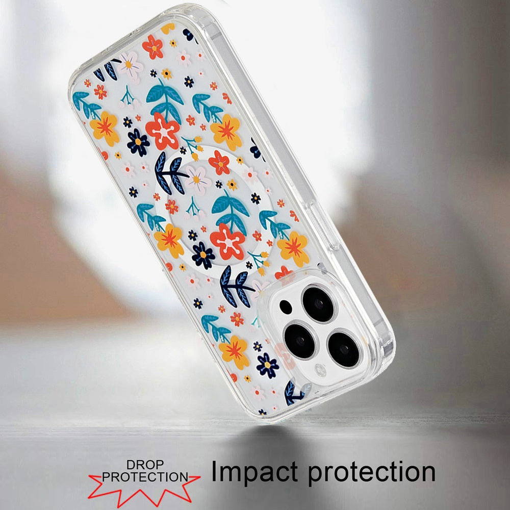 For Apple iPhone 16 Pro (6.3") Magsafe Case Cute Pattern Design Durable Shockproof SlimTPU Hard Back [Compatible with Magsafe] Case Cover