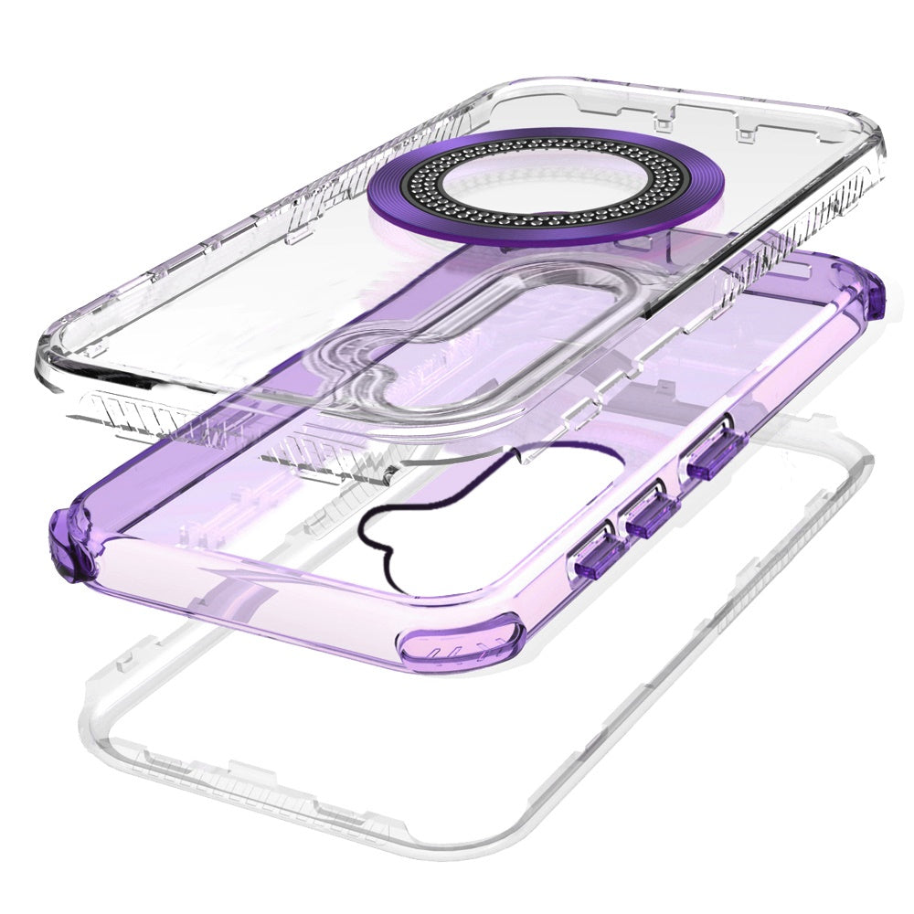 Phone Case for Samsung Galaxy A37 Thick Frosted Hybrid Construction, Magnetic Ring, Glitter Finish, High-Quality Build Cover