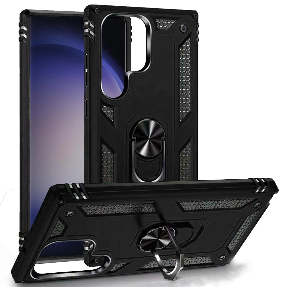 For Samsung Galaxy S21 Military Grade Heavy Duty Rugged Dual Layers Full Body Shockproof Hybrid Protection with Ring Kickstand Case Cover