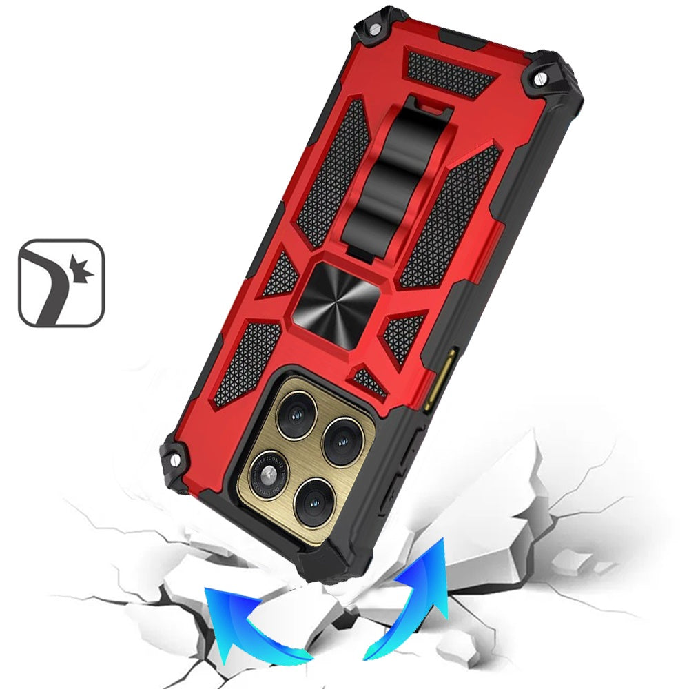 Phone Case for Motorola Edge 2026 Built in Magnetic Hiden Kickstand Shockproof Rugged Armor Grip Hybrid Heavy Duty Anti Slip Protective Style Cover