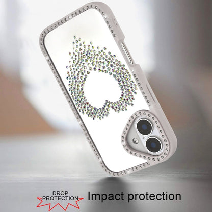 Phone Case for Apple iPhone 17 Angel Hearts Glitter Shimmer Diamond Edge Sparkle Hybrid Shockproof AntiSlip Grip Fashion Stylish Protective Bumper Cover