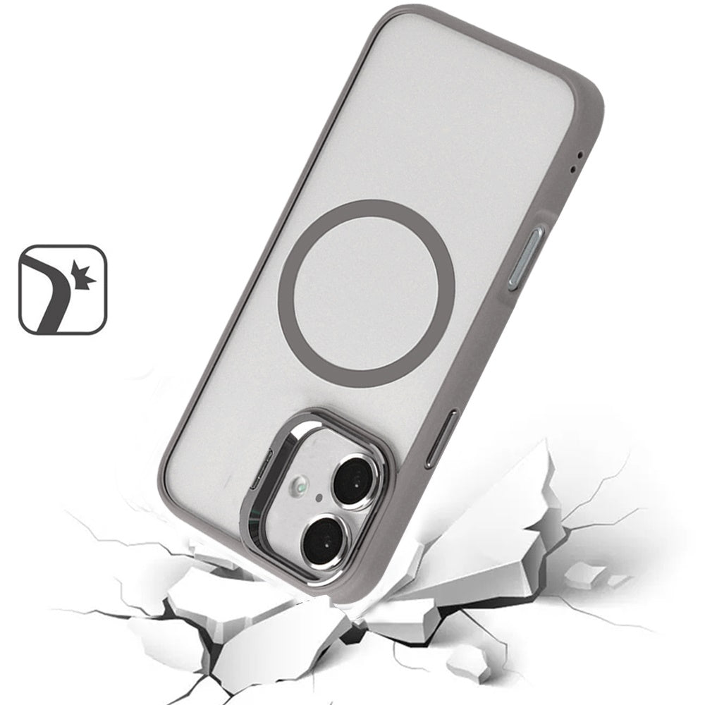 For Apple iPhone 16 (6.1") Hybrid Magnetic Cool Case with Camera Stand Fits MagSafe Accessories Shockproof Case Cover