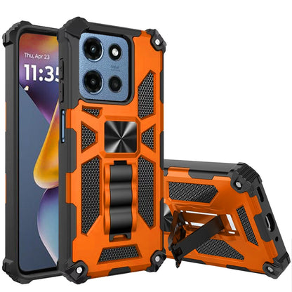 For Motorola Moto G Power 5G 2026 /2025 Hybrid Shockproof [Military Grade] Rugged Protective with Magnetic Car Mount & Invisible Stand Case Cover Cosmic Orange