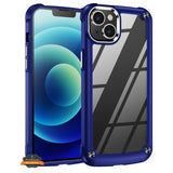 For Apple iPhone 15 (6.1") Heavy Duty Hybrid Clear back Shield Hard PC + TPU Bumper Edge Frame Shockproof Protective  Phone Case Cover