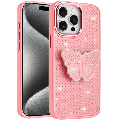 For Samsung Galaxy S26+ / S26 Plus Butterfly Moveable Grip 3D Pop Stand Full Diamond Bling Sparkling TPU Fashion Hybrid Case Cover