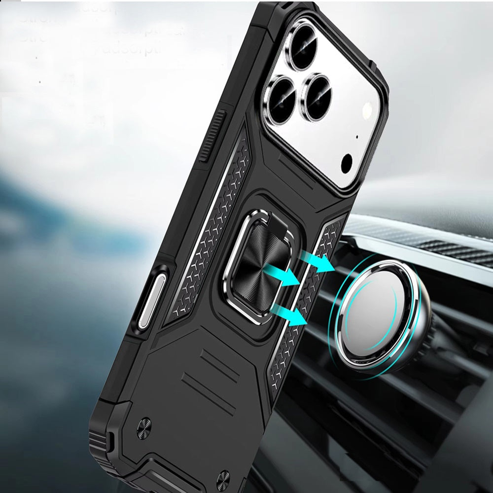 Phone Case for Apple iPhone 18 Pro Max Magnetic Car Mount Hybrid Ring Stand Shockproof Rugged Grip Armor Heavy Duty Protective TPU Durable Cover