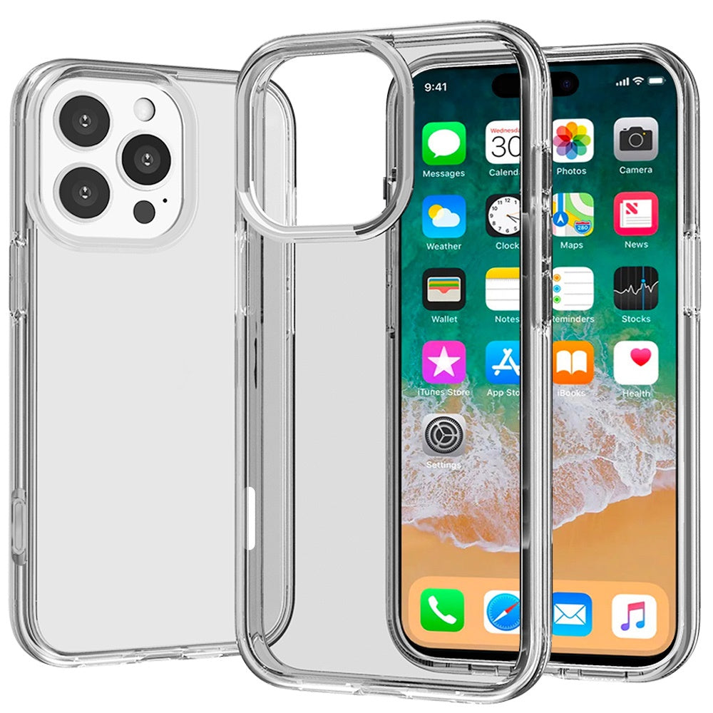 Phone Case for AppleiPhone 16 Pro Shockproof Thick 3mm Clear Heavy Duty Drop Resistant TPU Reinforced Corner Protective Transparent Durable Cover Clear