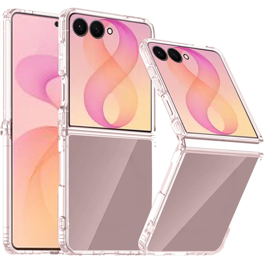 Phone Case for Samsung Galaxy Z Flip 8 Transparent Hybrid Hard PC Soft TPU Slim Fit Shock Absorbing Reinforced Bumper Protective Frame Cover Clear