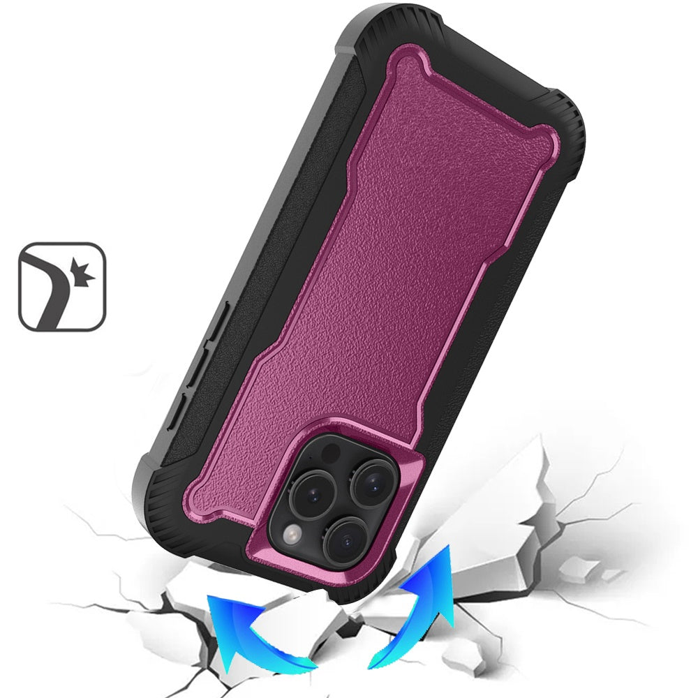 For iPhone 16 Pro Max (6.9") Tough Hybrid Case - Shockproof 3-in-1 Armor Full-Body Protection PC + TPU Rubber Bumper Frame Case Cover
