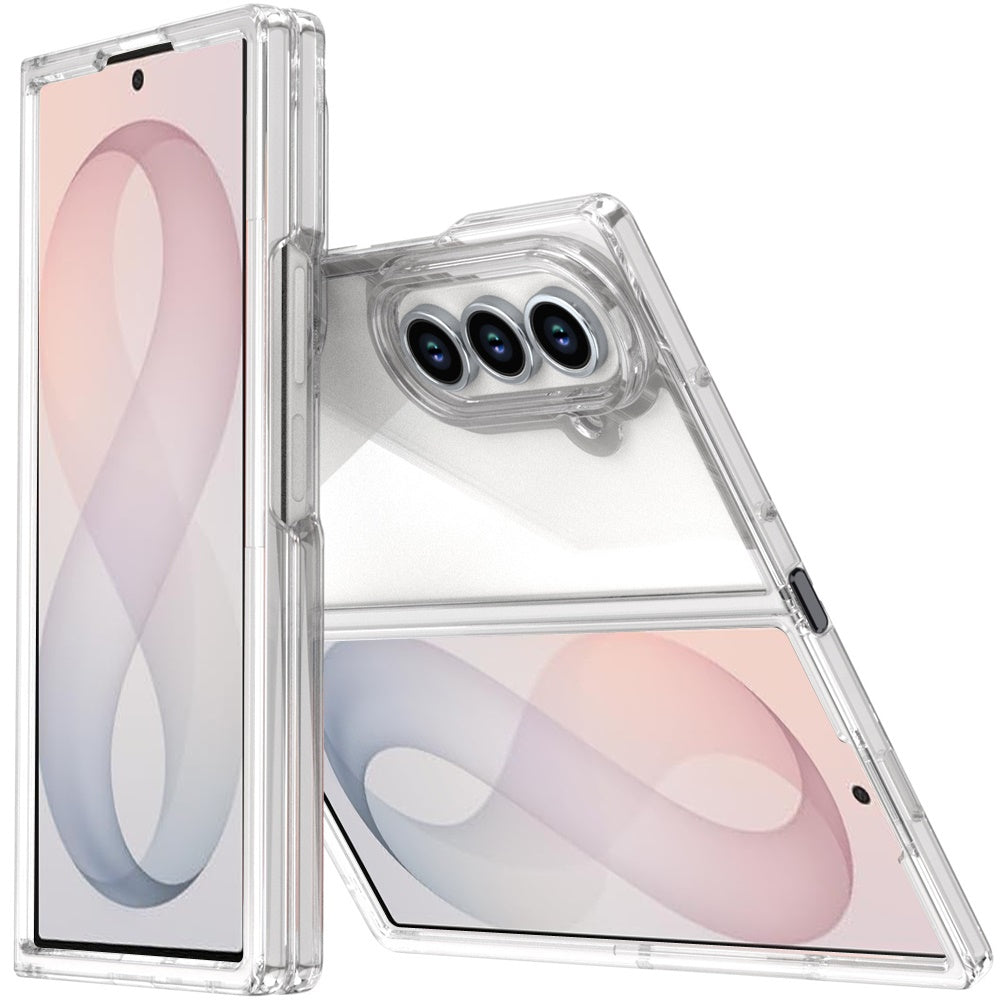 Phone Case for Samsung Galaxy Z Fold 8 Ultra Transparent Hybrid TPU Hard PC Shockproof Bumper Flexible Protective Shell Reinforced Edge Cover Clear