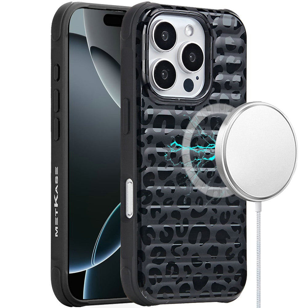 For Apple iPhone 16 Pro Max (6.9") Pattern Design Magnetic Chrome Hybrid Compatible with Magsafe Dual Layer Shockproof TPU Hard PC Back Case Cover