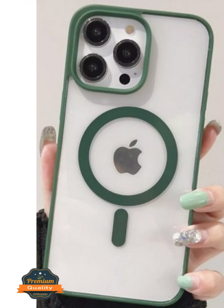 For Apple iPhone 17 Hybrid Clear Transparent with Color Edge Bumper, MagSafe Compatible Ultra Slim Hard PC Case Cover