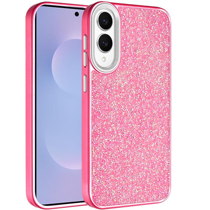 For Samsung Galaxy S25 Edge Crystal Sparkle Diamond Glass Full Mini Glitter Bling Frame TPU Hybrid Protective Case Cover