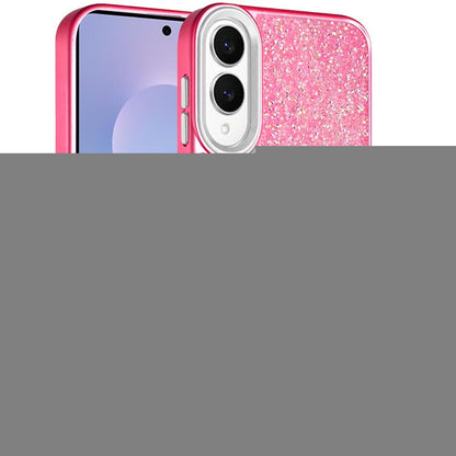 For Samsung Galaxy S25 Edge Crystal Sparkle Diamond Glass Full Mini Glitter Bling Frame TPU Hybrid Protective Case Cover