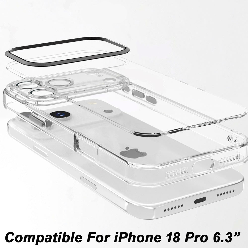 Transparent Clear Hybrid Metal Button Camera Guard Shockproof Gummy TPU Slim Protective Grip