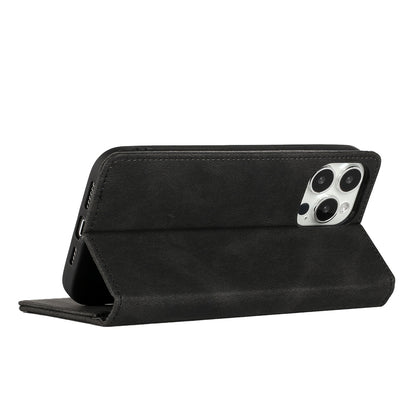 For Apple iPhone 16 Pro Max (6.9") PU Leather Pouch Flip Folio Wallet ID Credit Card Slots Money Holder with Magnetic Closure & Kickstand Case Cover