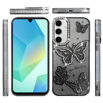 Phone Case for Samsung Galaxy A16 5G Butterfly Freedom Shimmer Glitter Thick TPU Shockproof Anti Slip Durable Protective Design Cover