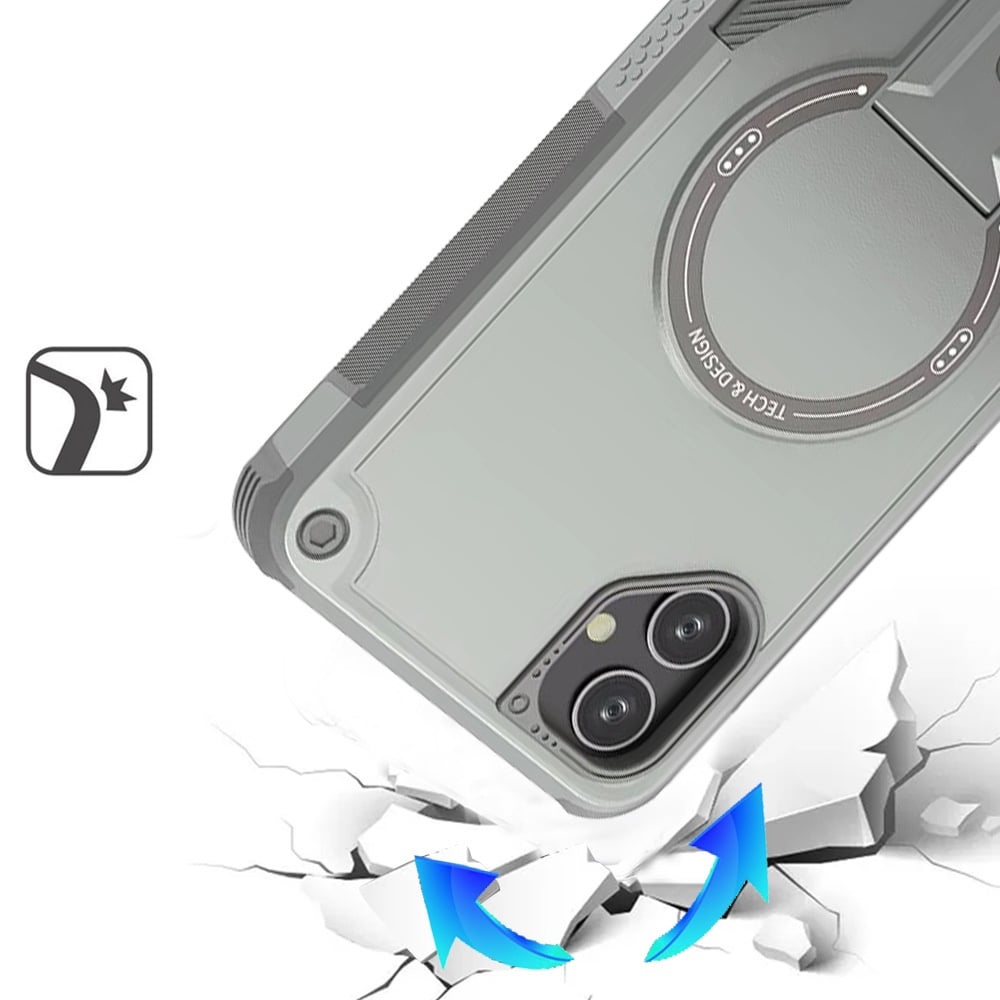 Phone Case for Samsung Galaxy A08 4G, A07 5G, A07 4G Magnetic Kickstand Rugged Shockproof Armor Grip Anti Slip Heavy Duty Protective Matte Stand Hybrid Cover
