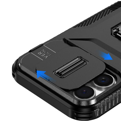 Phone Case for Apple iPhone 13 Pro Max Magnetic Ring Stand Camera Protection Shockproof Heavy Duty Kickstand Rugged Grip Anti Scratch Hybrid Cover Black
