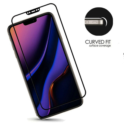 For Apple iPhone 11 Tempered Glass Screen Protector, Black Edge HD Clear, Scratch Resistant, Anti-Fingerprint, Easy Install, 9H Hardness Protector Black