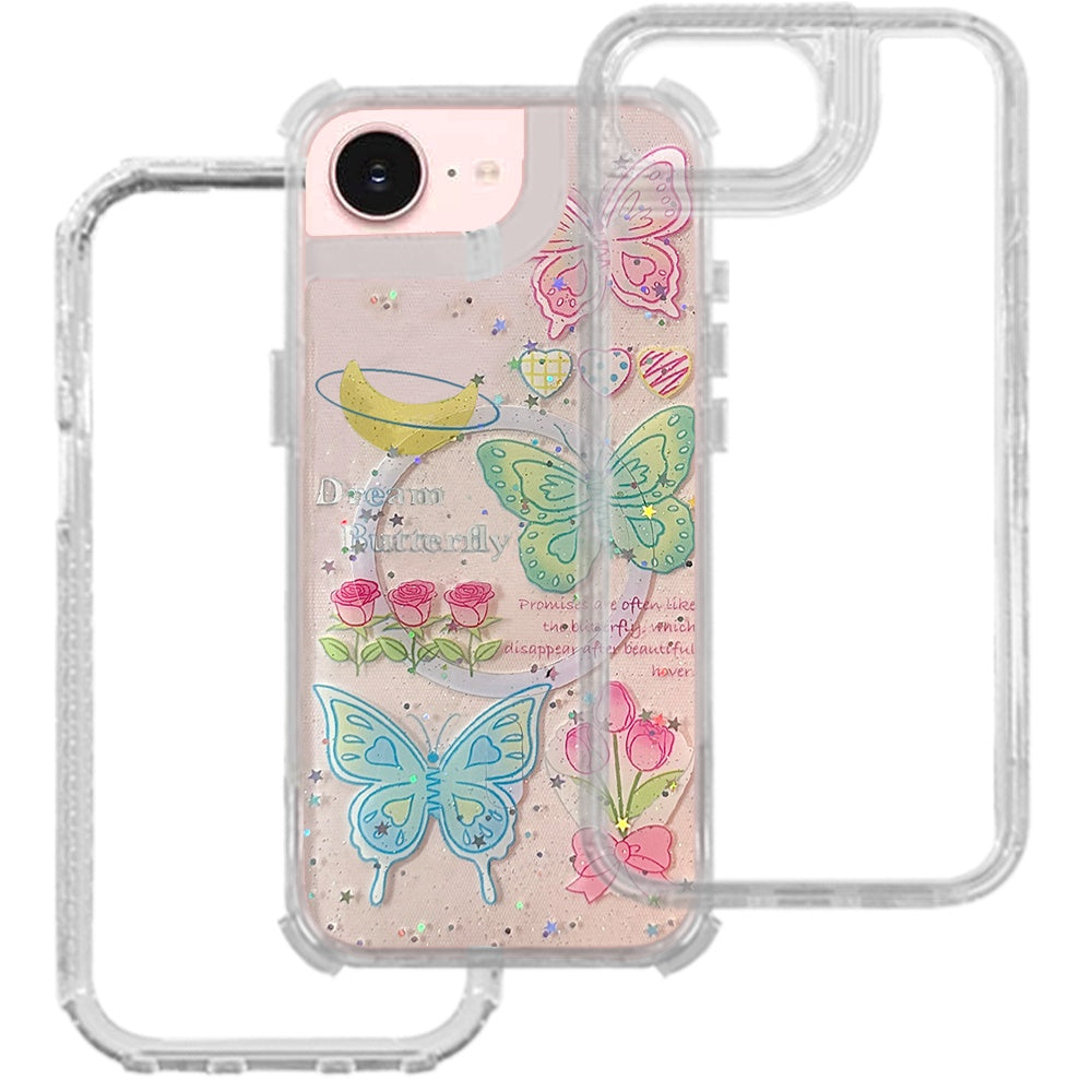 Phone Case for Apple iPhone 17E /16E /SE4 Magnetic Hybrid Fashion Printed Pattern Artwork Stylish Printed Design Dual Layers TPU Rubber SIlicone Hard PC Cover