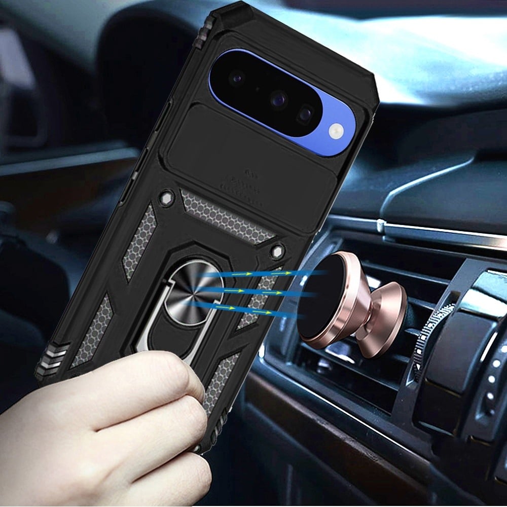 Phone Case for Google Pixel 11 / 11 Pro Shockproof Magnetic Ring Stand Camera Guard Rugged Grip Anti Slip Heavy Duty Hybrid Armor Durable Matte Cover