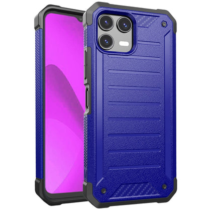 For AT&T Propel 3 5G Tough Lined Design Hybrid Shockproof Protective Rugged TPU Hard PC with Durable Grip Case Cover