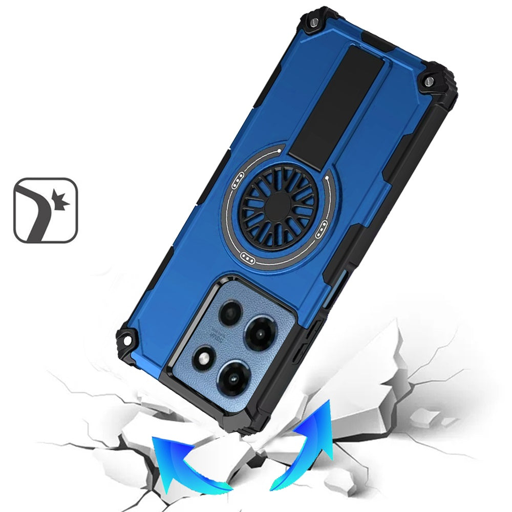 For Motorola Moto G Play 5G 2026 Texture Design Invisible Kickstand Case, MagSafe Compatible Hybrid Shockproof Cover, Car Mount Friendly Case Cover