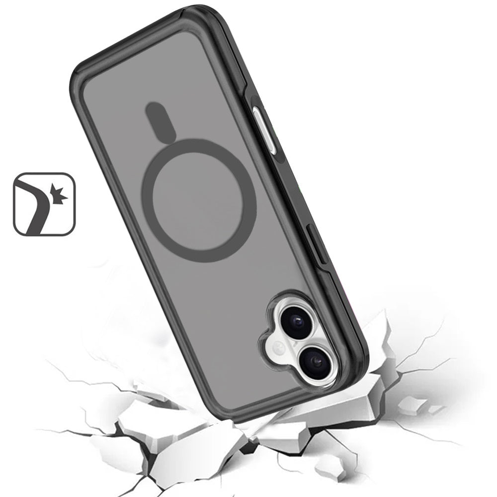 Slim & Durable Compatible with MagSafe Hybrid Shockproof Glossy Oil Protective Dual Layer TPU + PC