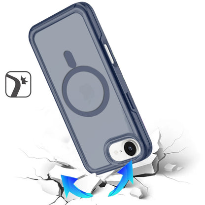 Phone Case for Apple iPhone 17E /16E Glossy Magnetic Compatible Shockproof Slim TPU Durable Hard PC Rubber Grip Premium Hybrid Cover Blue