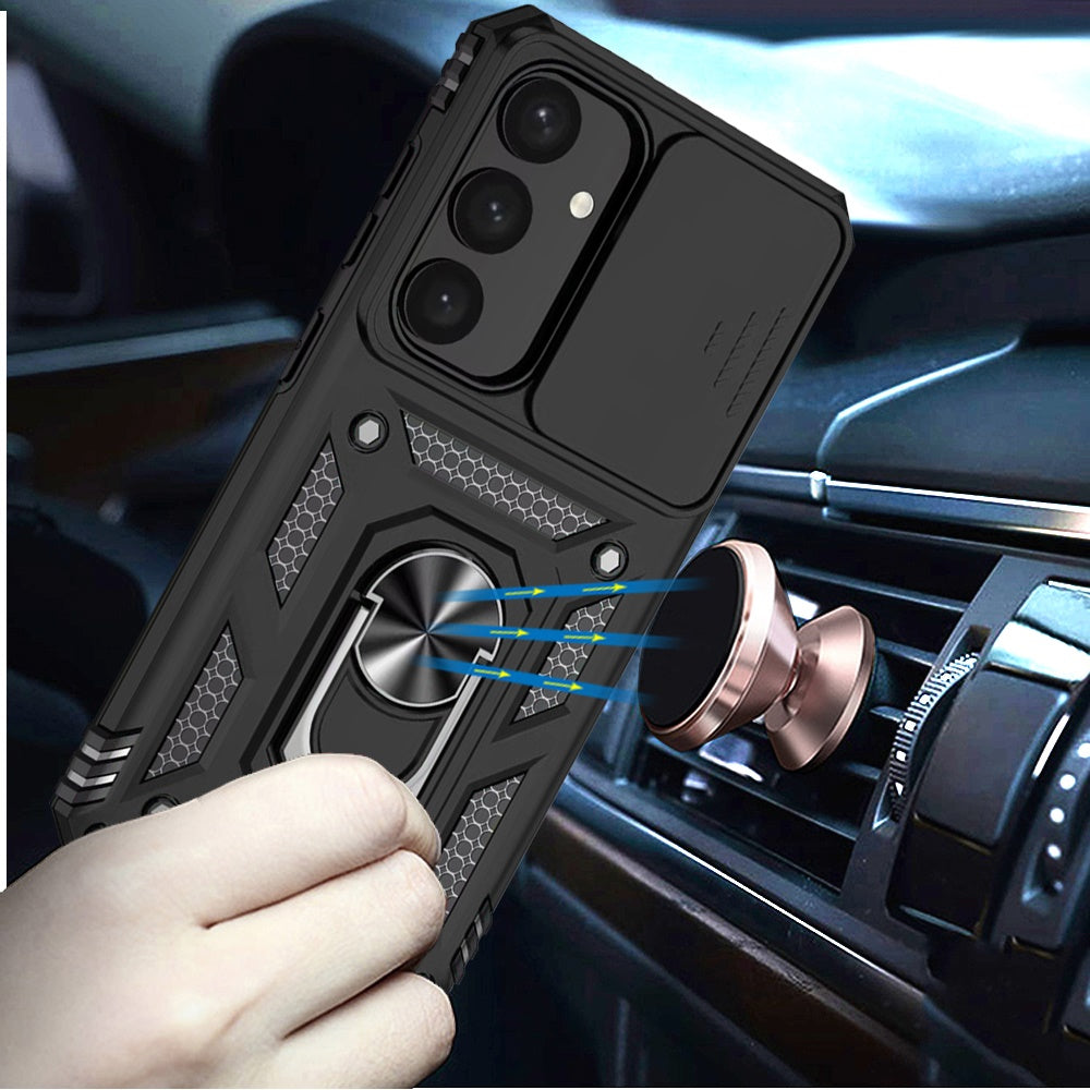 For Samsung Galaxy S26+ / S26 Plus Hybrid Ring Shockproof with 360° Rotate Ring Kickstand, Camera Lens Protection, Soft Edge Bumper Case Cover