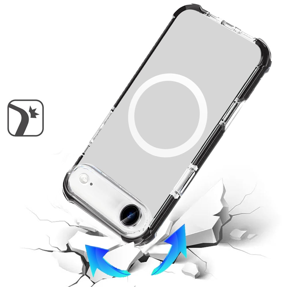 For Apple iPhone 17 Air (6.6") Magnetic Acrylic Case Transparent Back, Rugged Colorful Frame, Shockproof Hybrid, MagSafe Compatible Case Cover