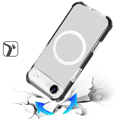 For Apple iPhone 17 Air (6.6") Magnetic Acrylic Case Transparent Back, Rugged Colorful Frame, Shockproof Hybrid, MagSafe Compatible Case Cover