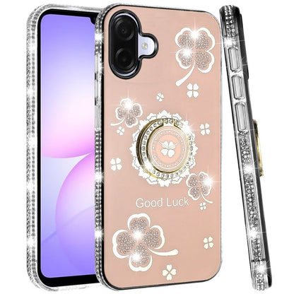 Diamonds Bling All Around Edges Sparkly Glitter Hybrid with Ring Stand Holder Fashion Good Luck
