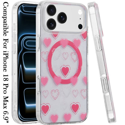 Phone Case for Apple iPhone 18 Pro Max/ iPhone 17 Pro Max Stylish Design Shockproof Magnetic Magsafe Compatible TPU IMD Print Rugged Grip Drop Protection Slim Fashion Cover