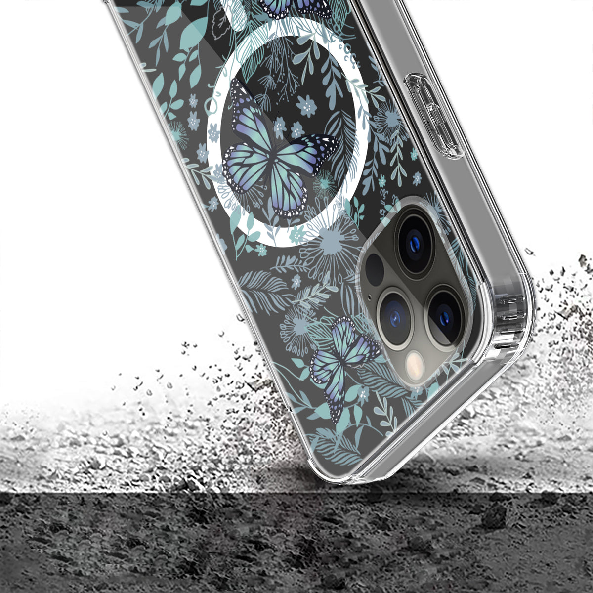 For Apple iPhone 16 Plus (6.7") Hybrid Flower Design Stylish Fashion Thick Hard MagSafe Compatible Shockproof Case Cover